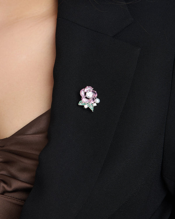 Pink Rose Brooch Pin